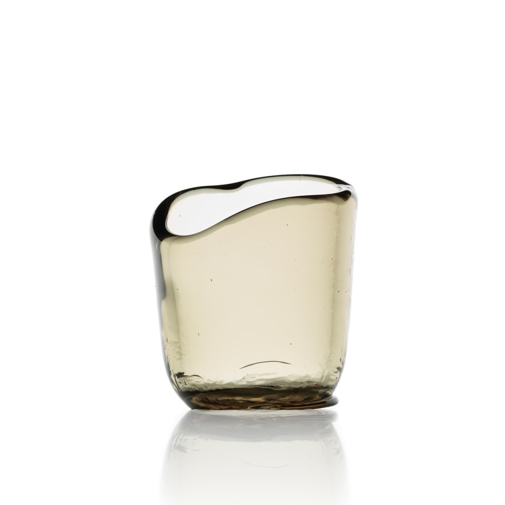 Bougeoir en verre lava charbon 10x10x11cm Bougeoir en verre lava charbon 10x10x11cm