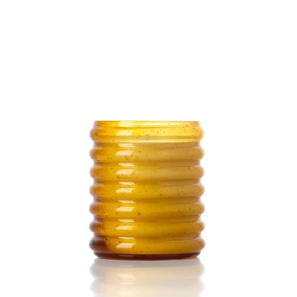 Bougeoir en verre jaune 8x8x9,5cm Bougeoir en verre jaune 8x8x9,5cm