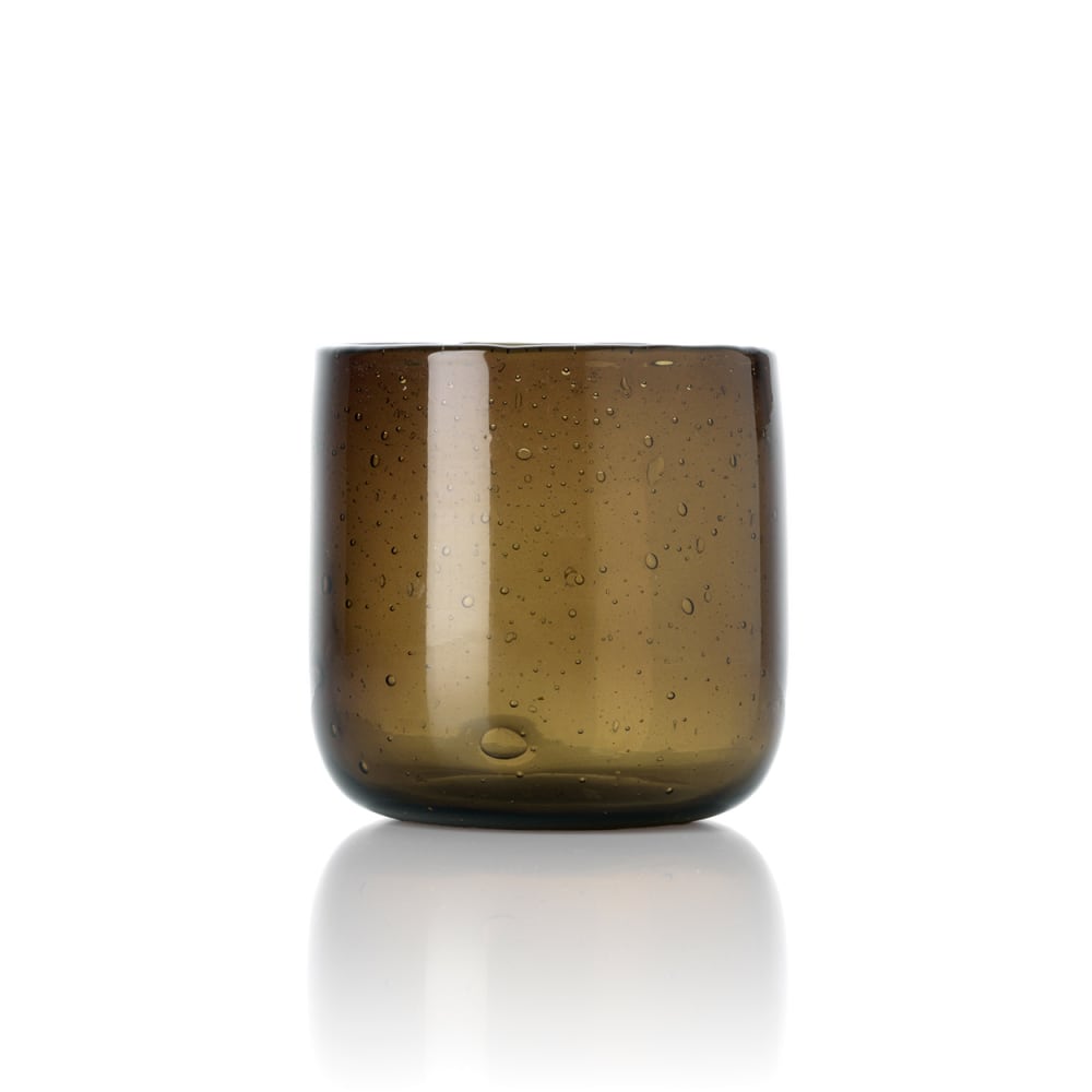 Bazar Bizar Kerzenhalter aus glas in rauchfarben und braun, 9x9x9cm - -