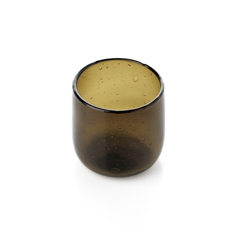 Kerzenhalter aus glas in rauchfarben und braun, 9x9x9cm - Maisons