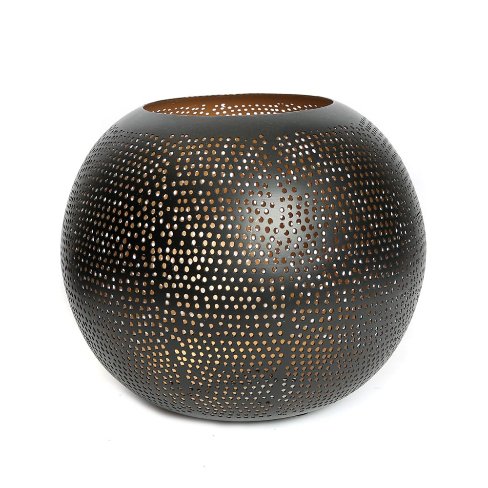 Bazar Bizar Kerzenhalter aus messing in schwarz und gold, 30x30x23cm Mehrfarbig Metall