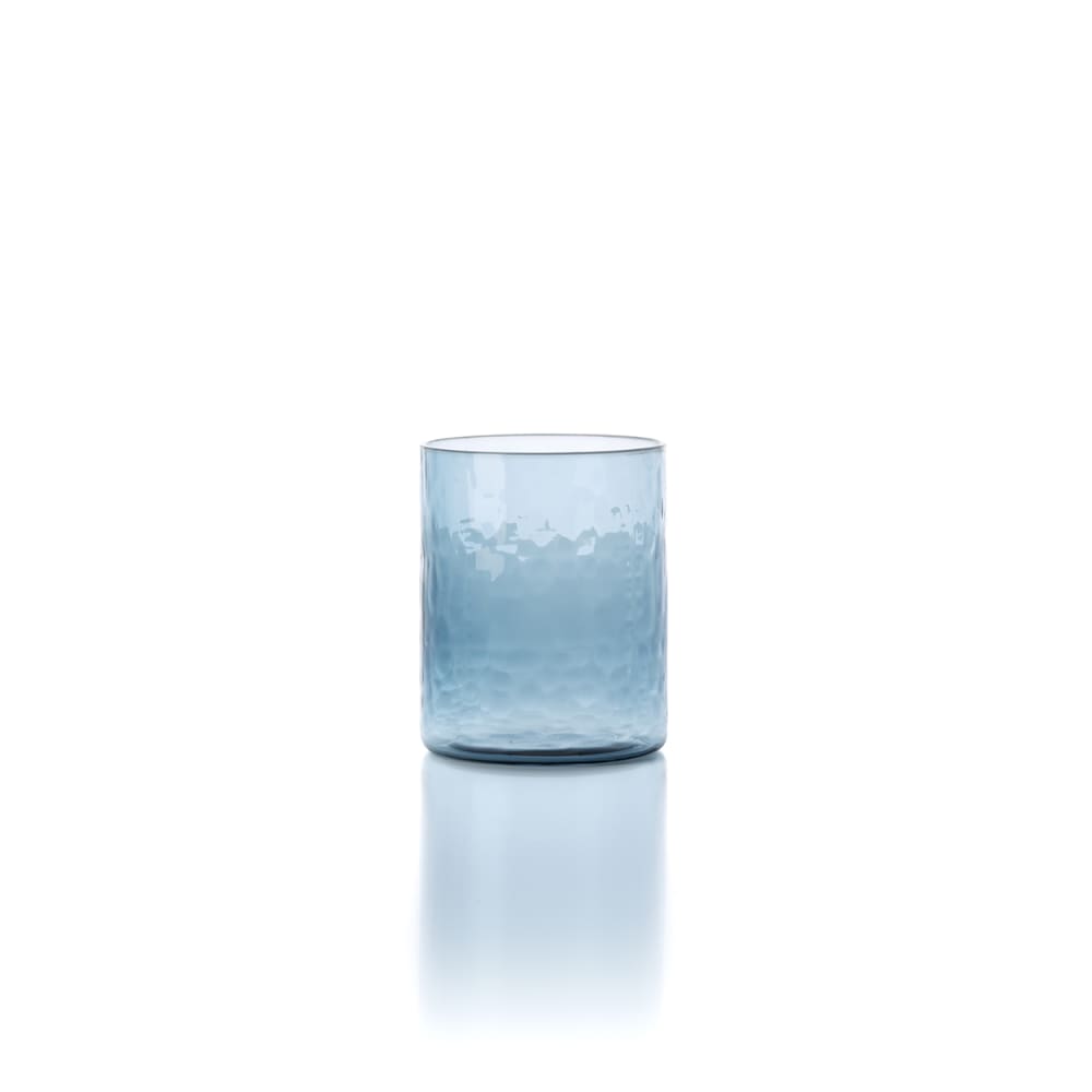 Verre haut en verre indien et bleu 8x8x10cm Verre haut en verre indien et bleu 8x8x10cm