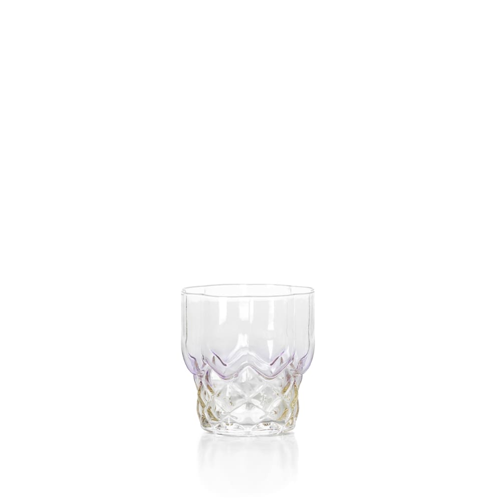 Verre en verre rose 9x9x6cm