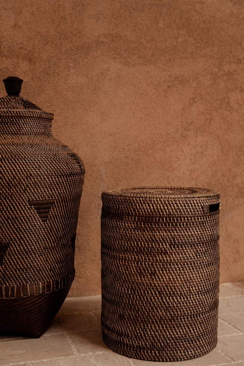 Korb aus rattan in braun, 40x40x52cm - Maisons Du Monde