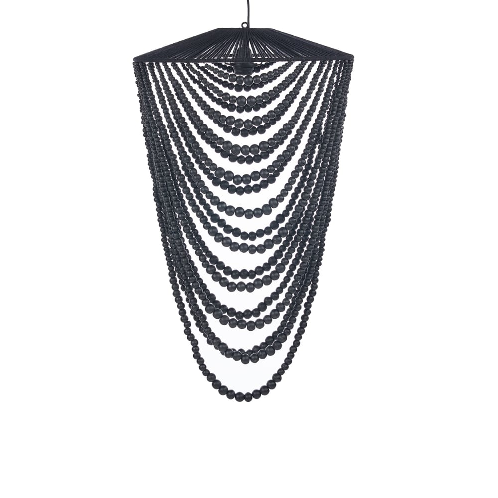 Bazar Bizar Kronleuchter aus holz und eisen in schwarz, 47x47x80cm - -