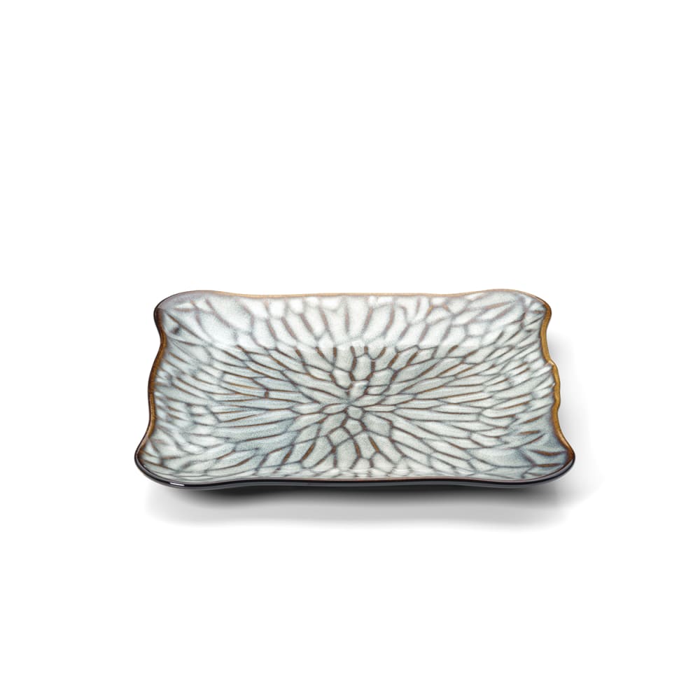 Assiette en céramique gris et marron 25,5x24x2cm Assiette en céramique gris et marron 25,5x24x2cm