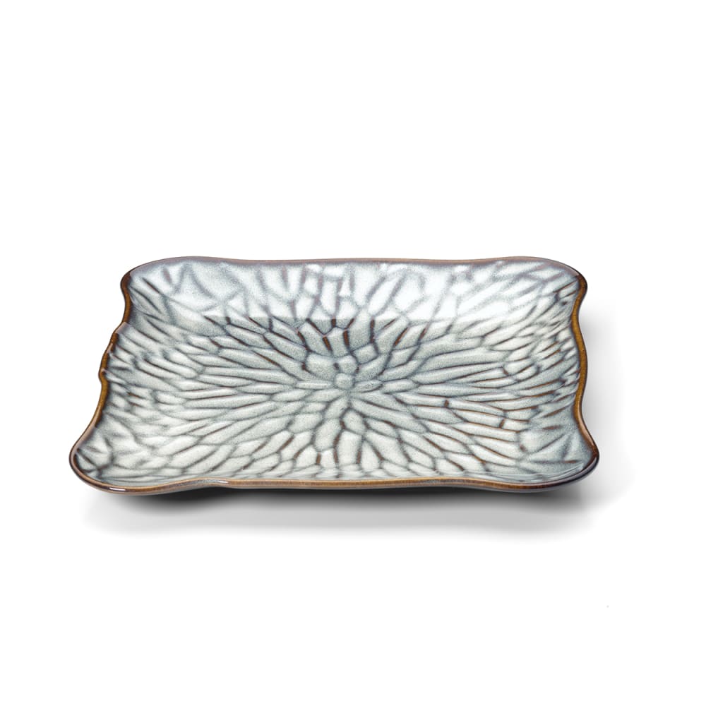 Assiette en céramique gris et marron 30x28,5x2,2cm Assiette en céramique gris et marron 30x28,5x2,2cm