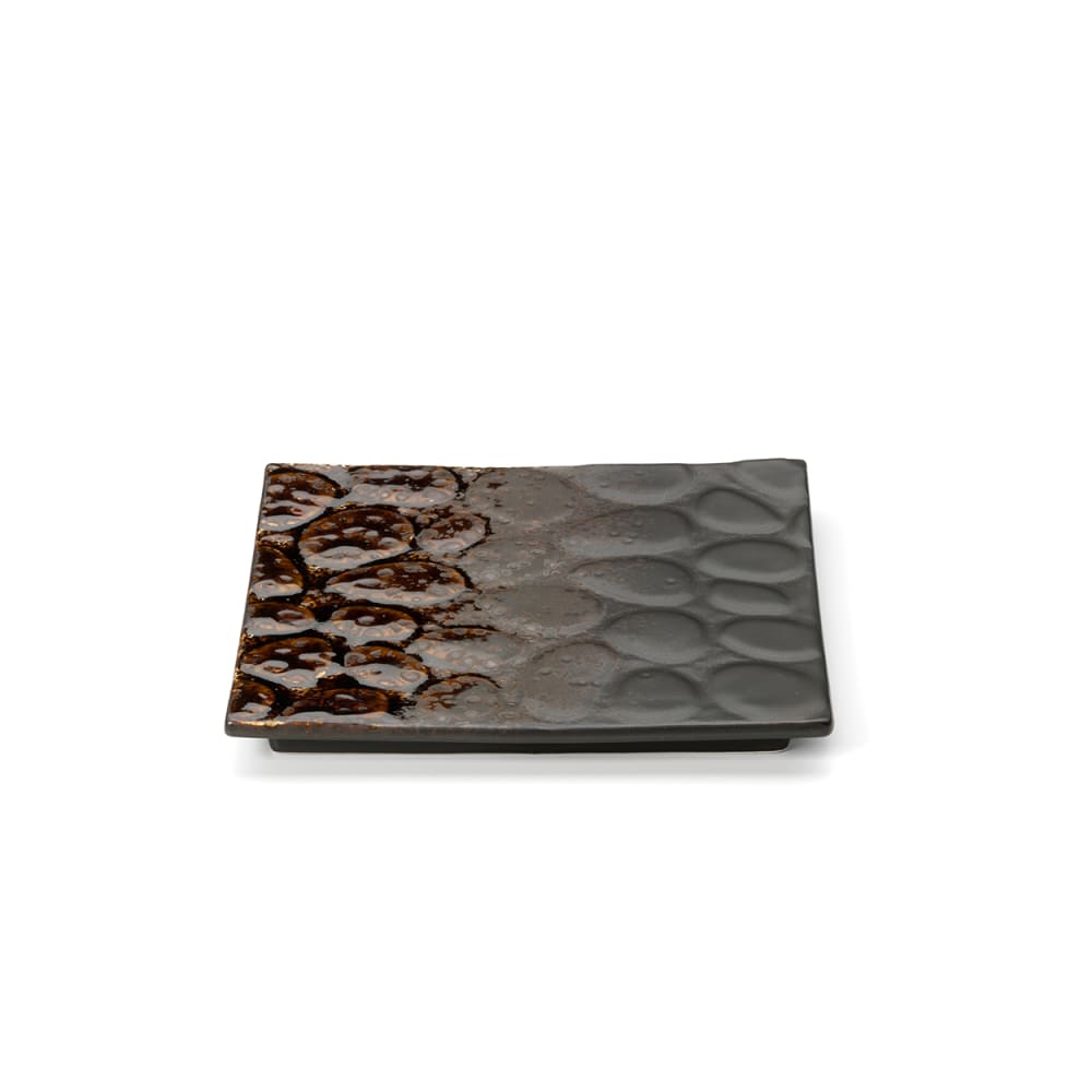 Assiette en céramique marron 20,5x20,5x2cm Assiette en céramique marron 20,5x20,5x2cm