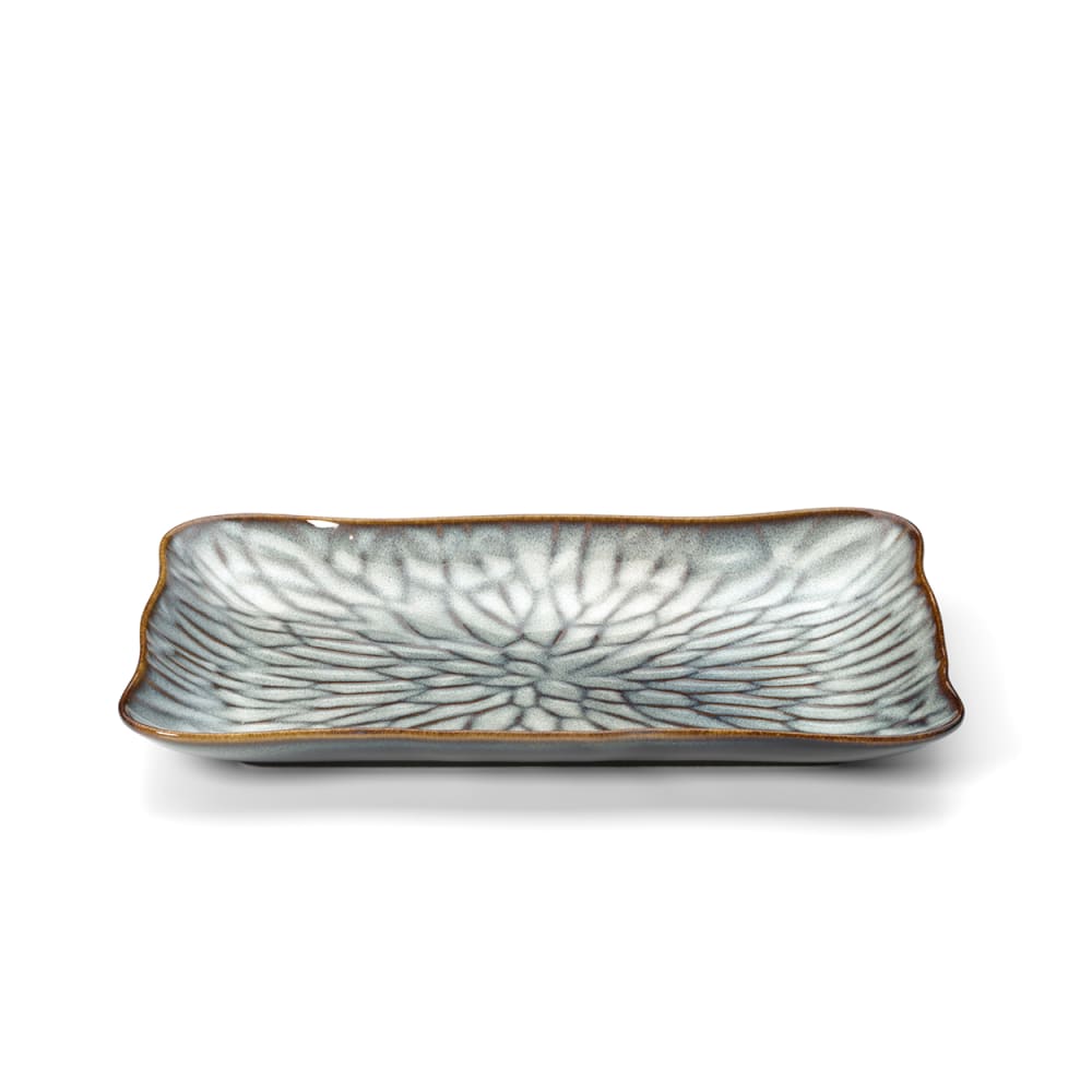Assiette en céramique gris et marron 30,5x19,5x3,3cm Assiette en céramique gris et marron 30,5x19,5x3,3cm