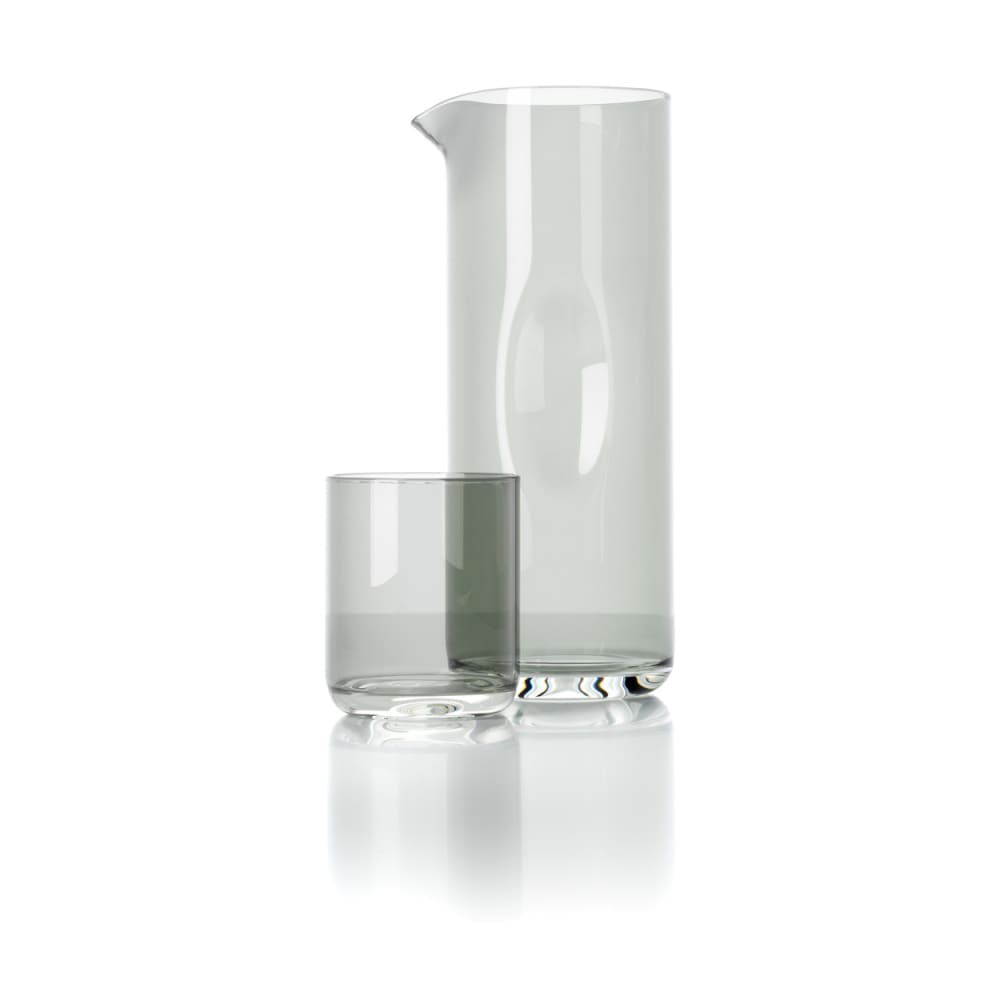 Krug aus glas in rauchfarben und grau, 11,5x11,5x26cm - Maisons
