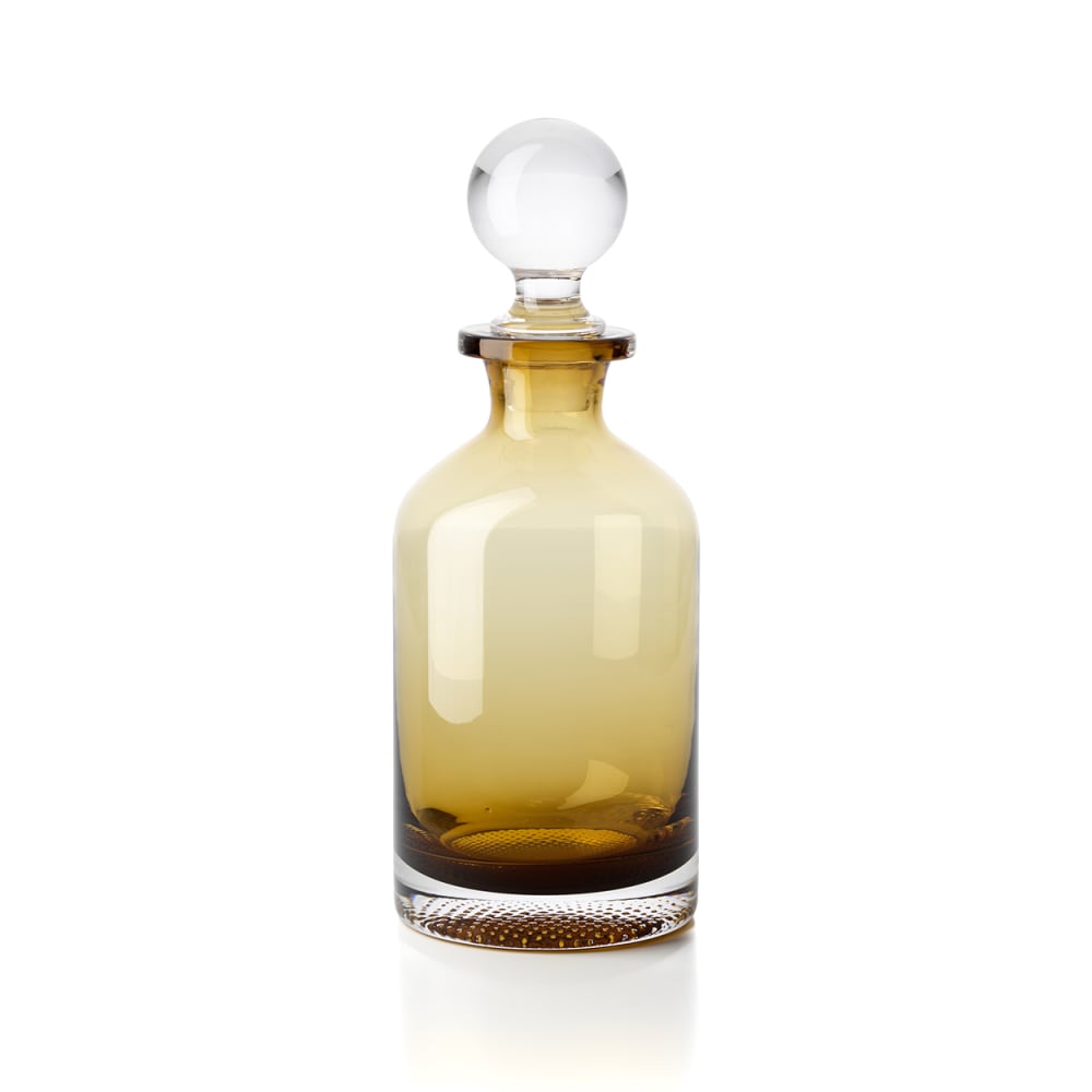 Carafe en verre jaune 9,7x9,7x27cm