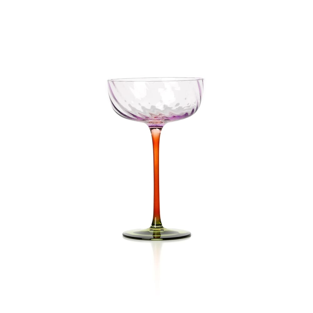 Coupe à champagne en verre multicolore 10,8x10,8x17,5cm Coupe à champagne en verre multicolore 10,8x10,8x17,5cm