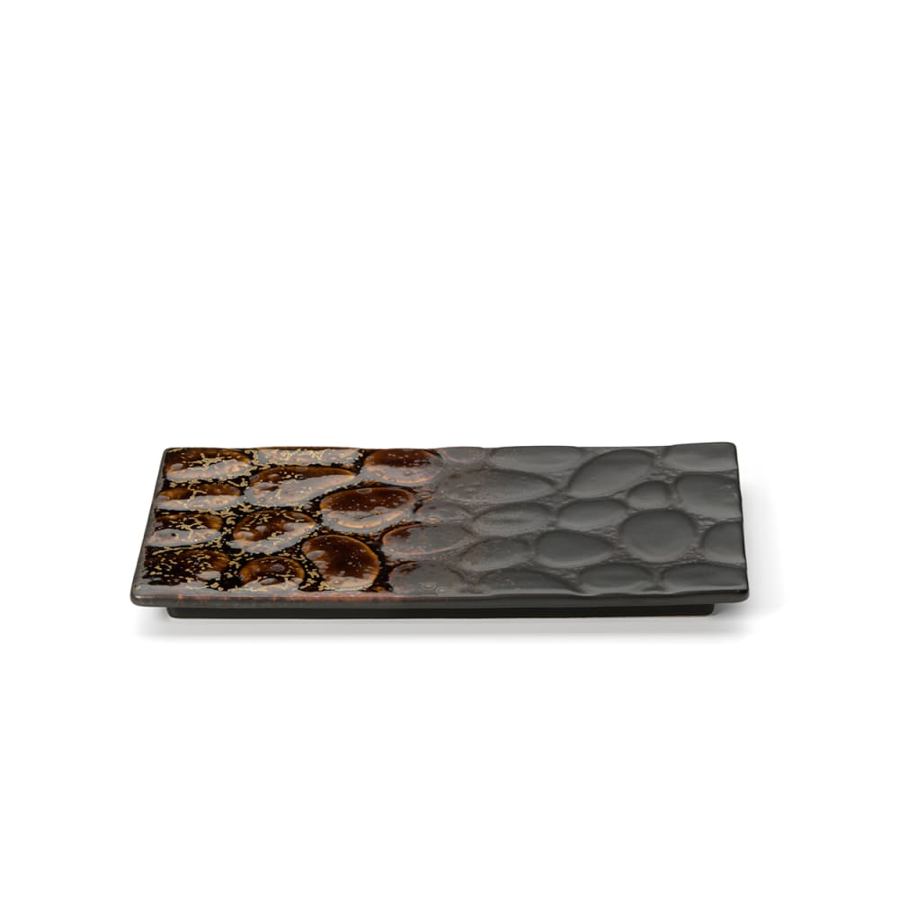 Assiette en céramique marron 25,9x15,5x2cm Assiette en céramique marron 25,9x15,5x2cm