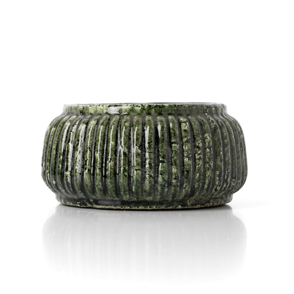 Pot grès forêt et vert 23,5x23,5x11cm