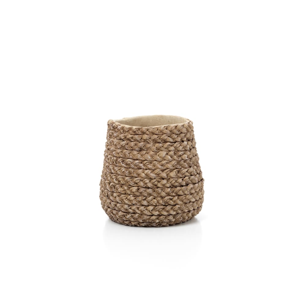 Pot béton marron 19,5x19x18,5cm — Beyit