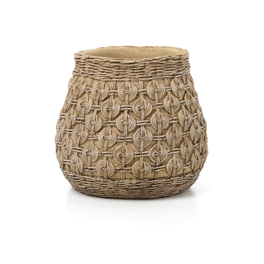 pot béton marron 28,3x28,3x25cm