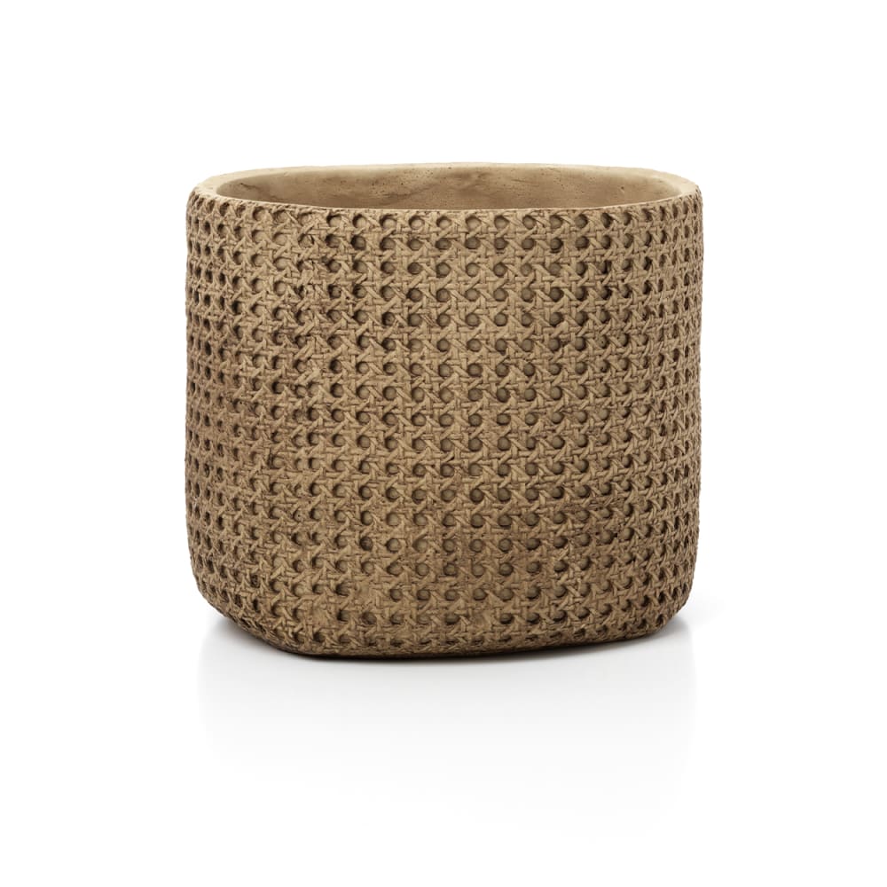 pot béton marron 26x26x24cm