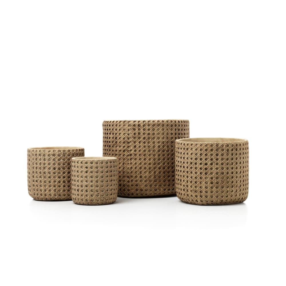 Pot béton marron 26x26x24cm — vue 4