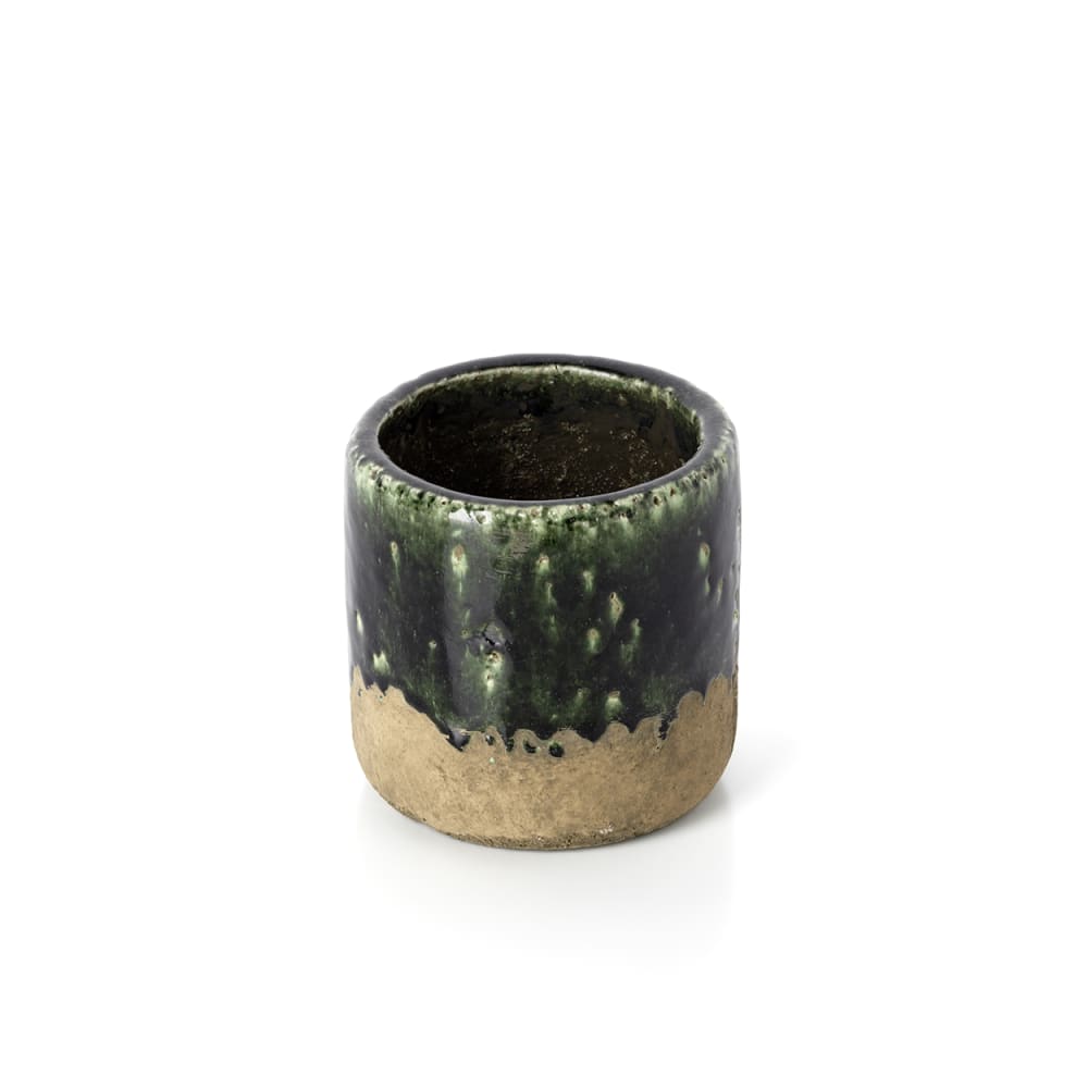 Cache-pot en céramique vert 12,5x12,5x12,5cm
