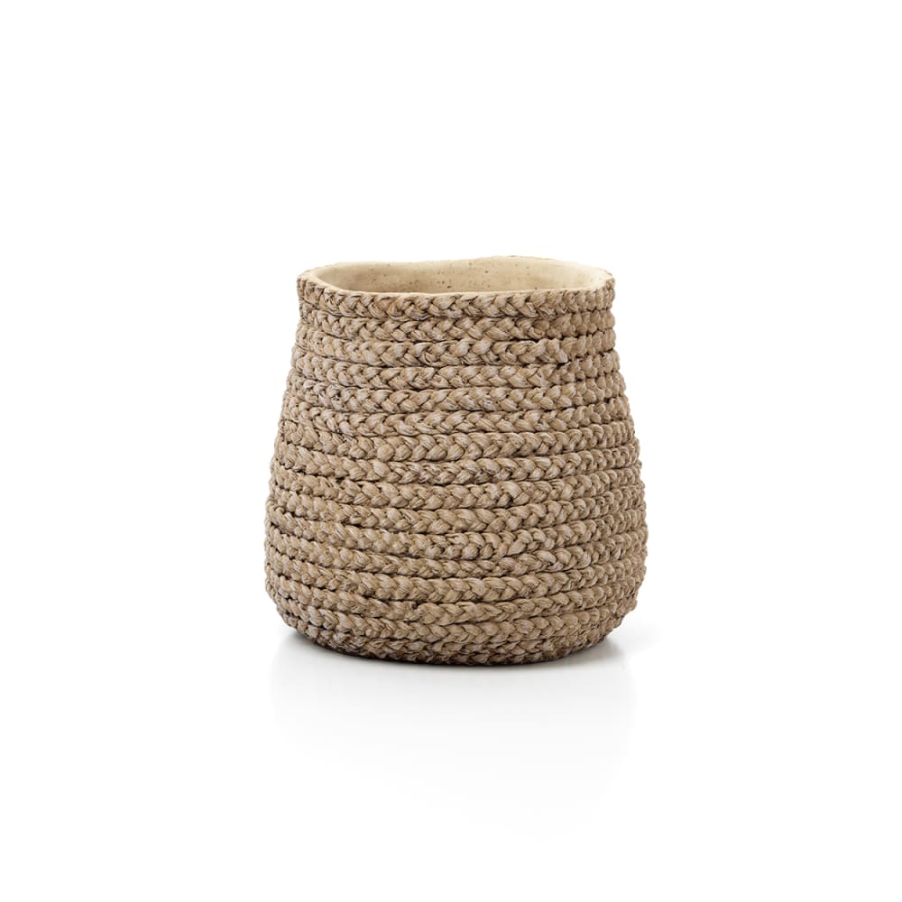 pot béton marron 26,7x26,7x25,5cm