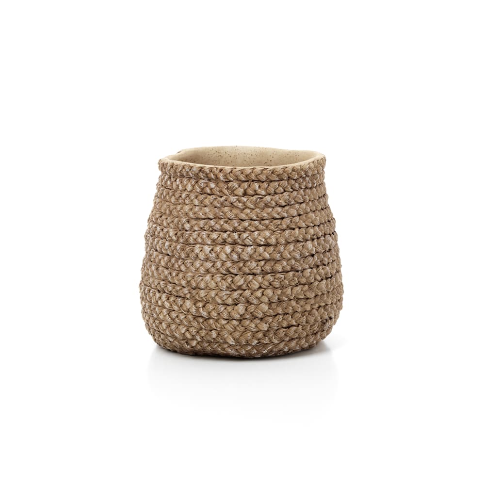 pot béton marron 23,5x23,5x22cm