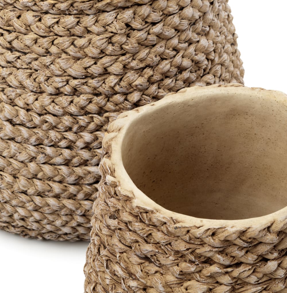 Pot béton marron 23,5x23,5x22cm — vue 4