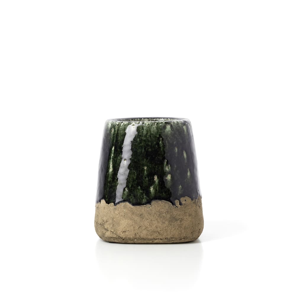 Cache-pot en céramique vert 17x17x18,5cm