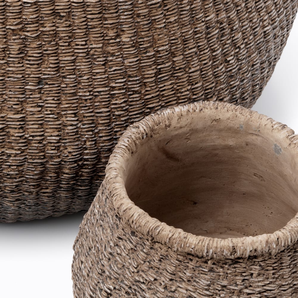 Pot béton marron 25x23,5x19cm — vue 4