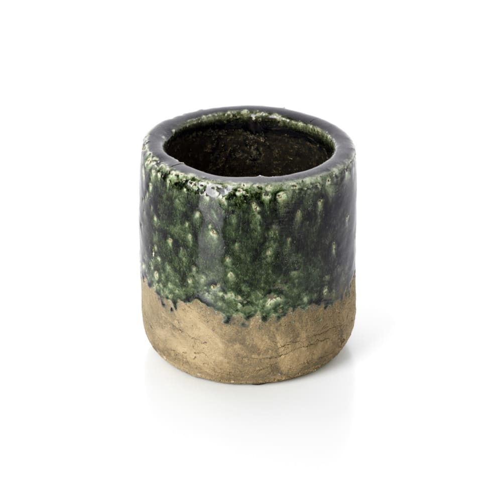 Blumenkübel aus keramik in grün, 15x15x15cm - Maisons Du Monde