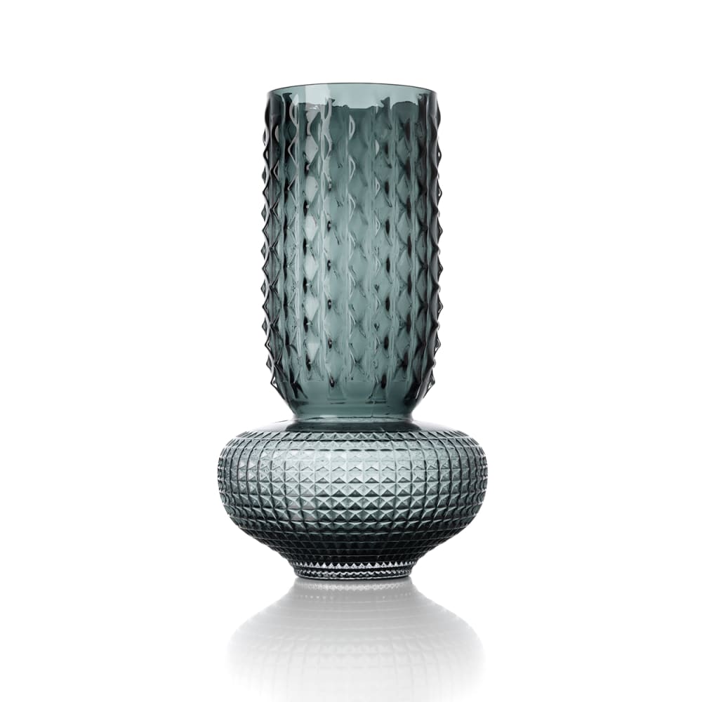 Bazar Bizar Vase aus glas in blau, 21x21x38cm - -