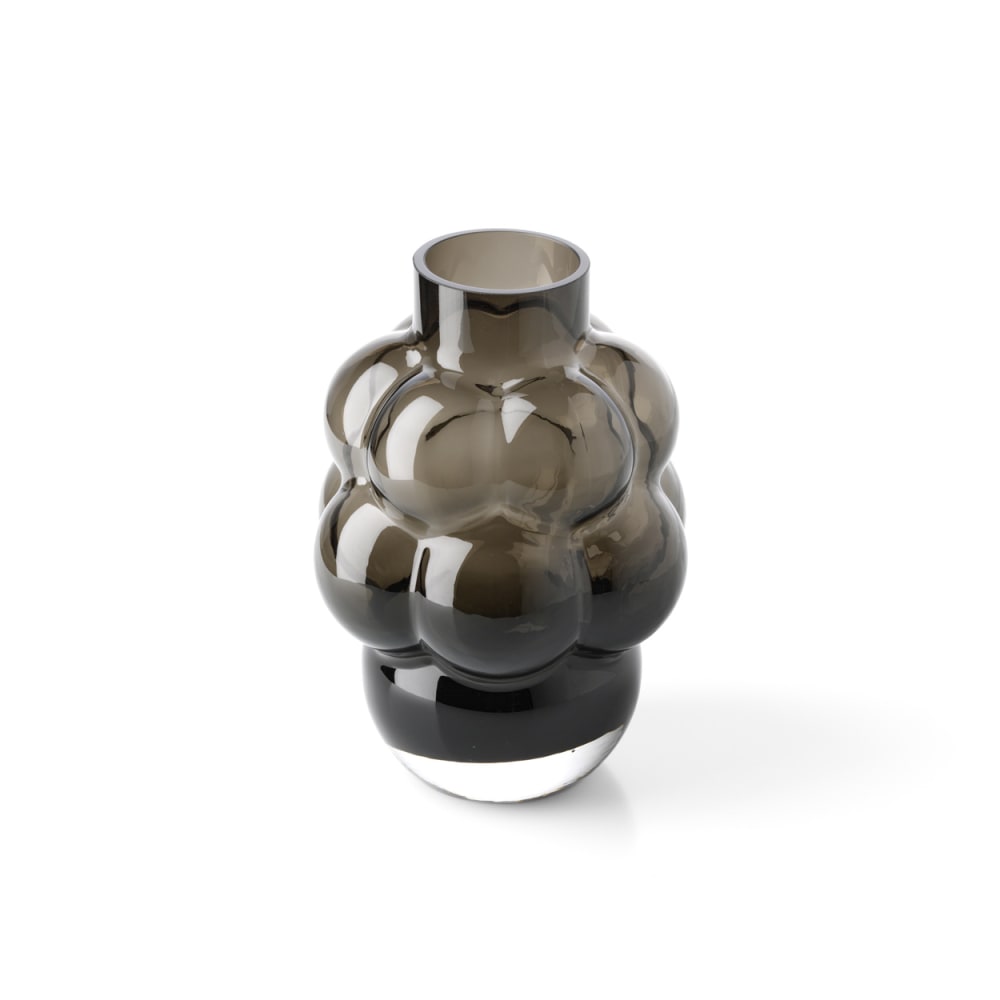 Vase verre recyclé foncé et gris 16x16x21,7cm — vue 3