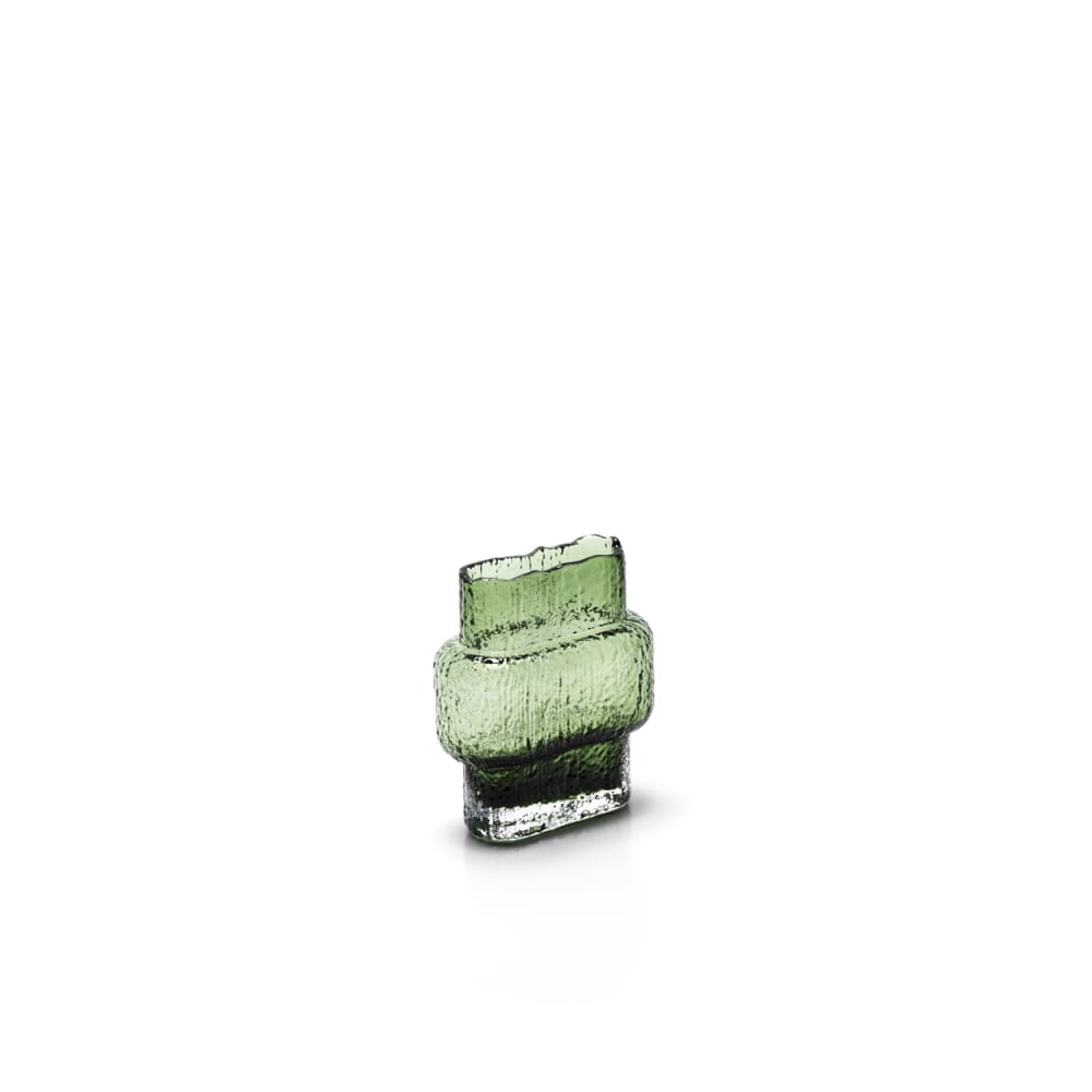 Vase aus recyceltem glas in braun und grün, 7x13,5x15,5cm -
