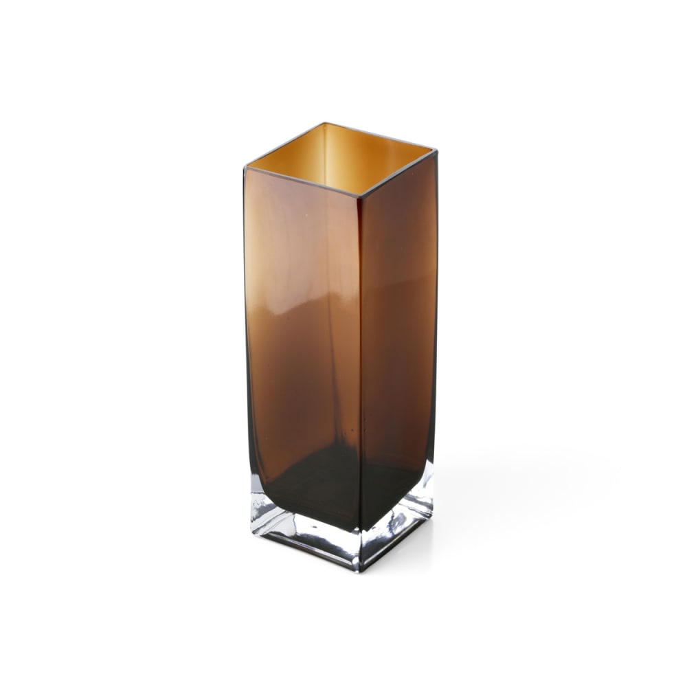Vase aus bernsteinfarbenem glas, 10x10x30cm - Maisons Du Monde