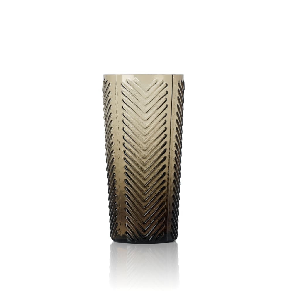 Verre haut en verre gris 10x10x17,5cm Verre haut en verre gris 10x10x17,5cm