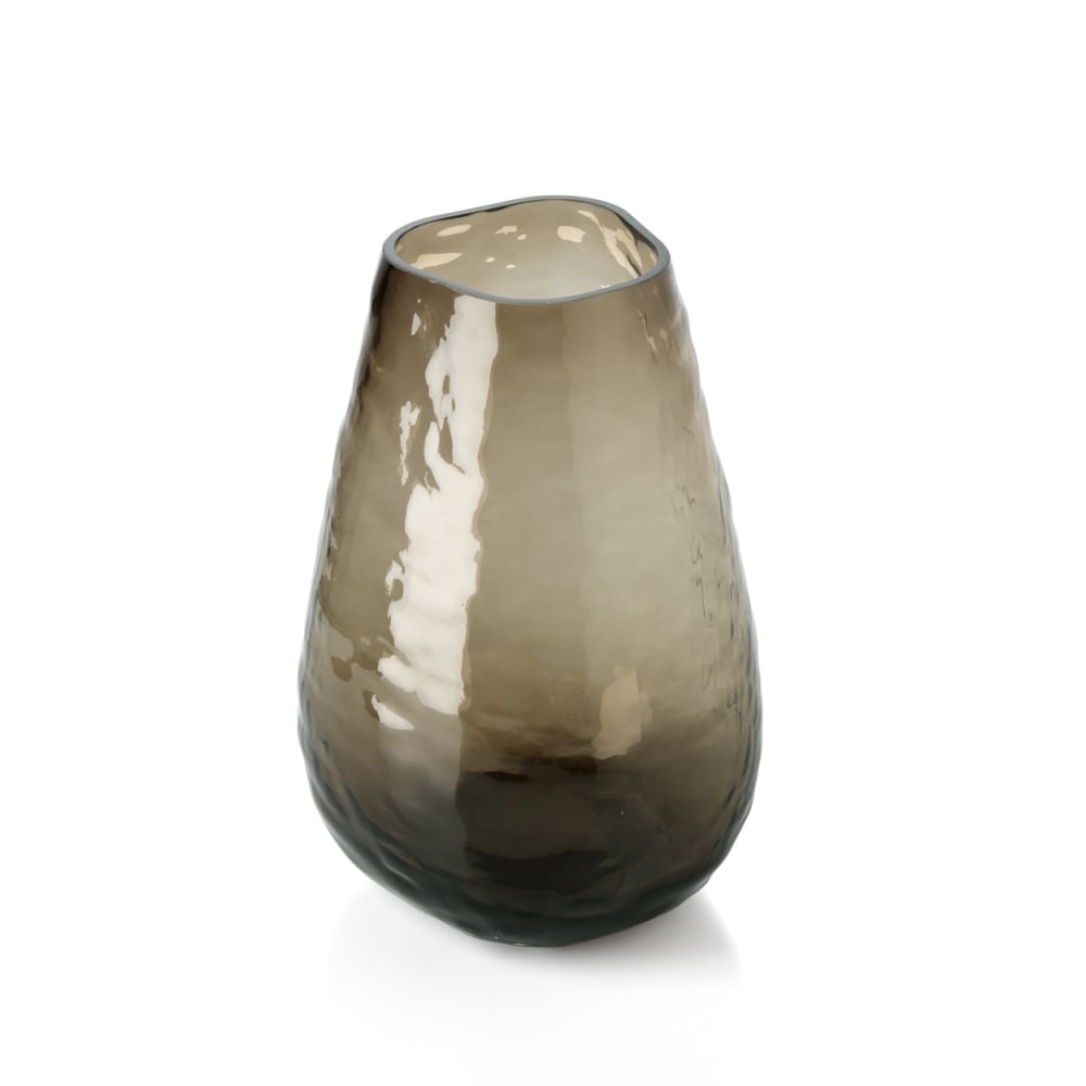 Vase verre recyclé marron 16,5x16,5x26cm