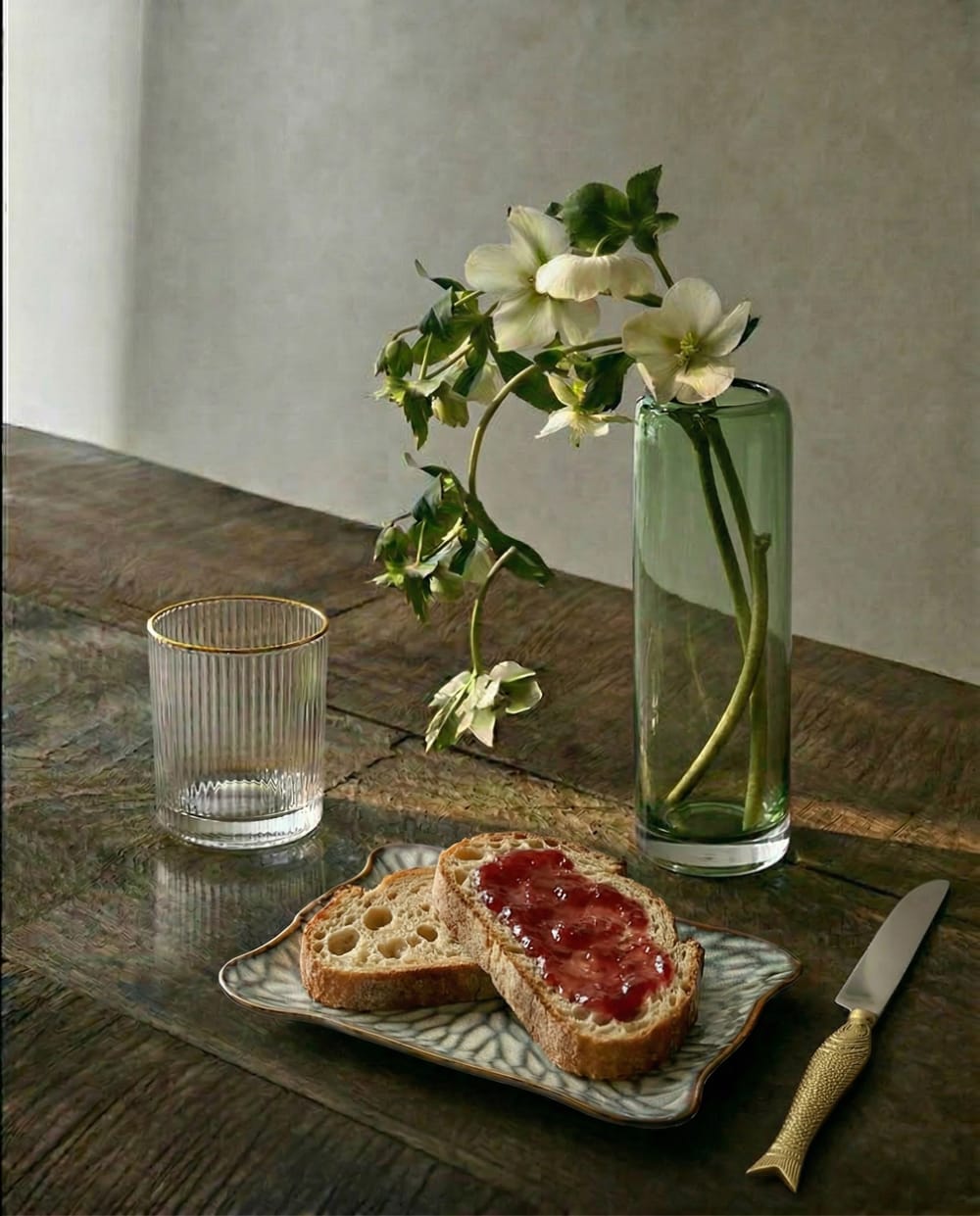Vase aus recyceltem glas in grün, 7x7x26,5cm - Maisons Du Monde