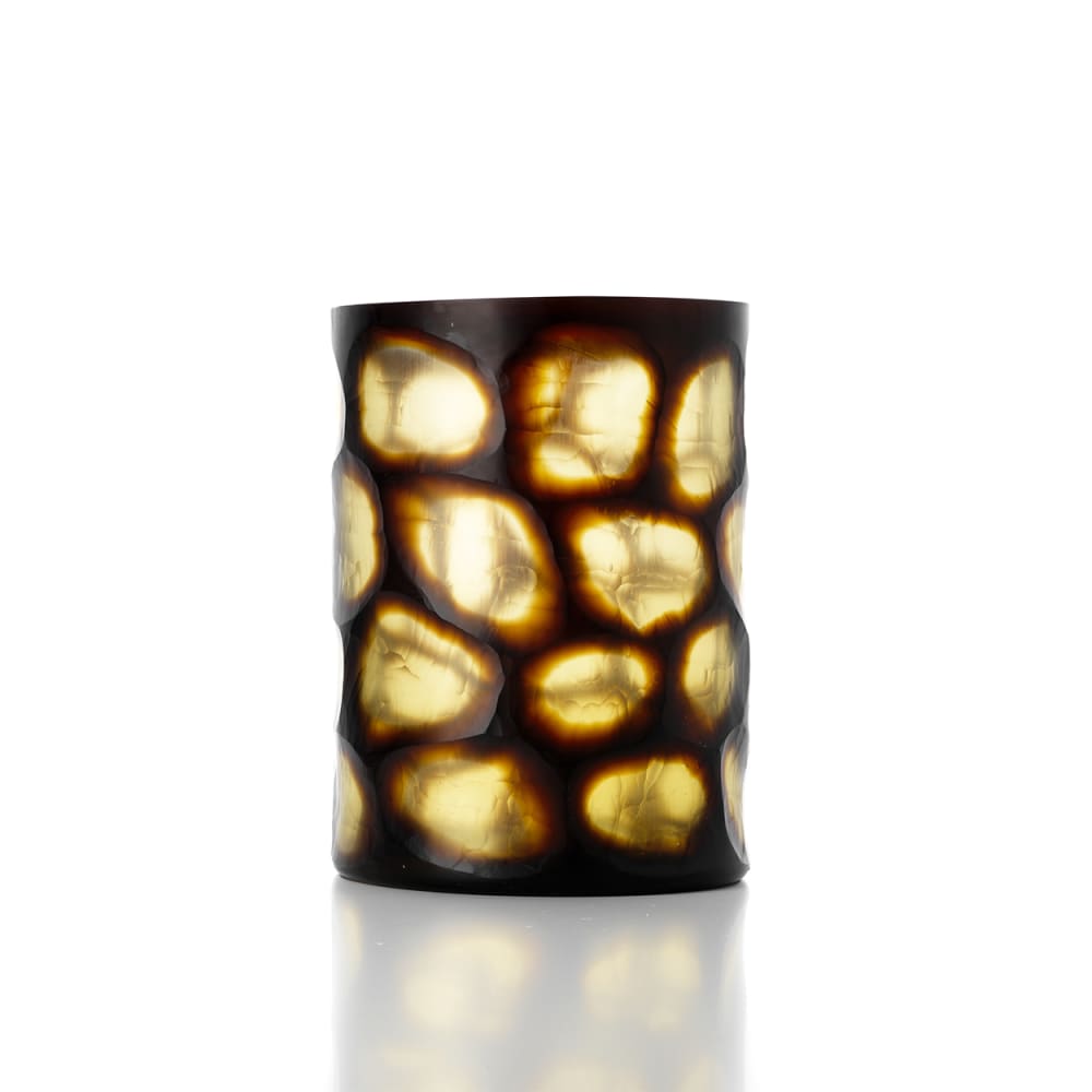 vase verre miel 24x24x31cm
