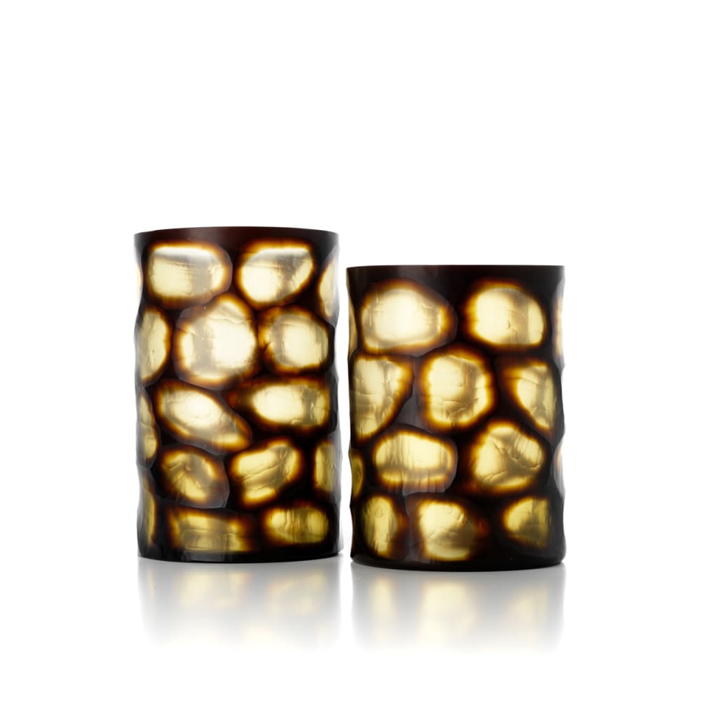 Vase verre miel 24x24x31cm — vue 4