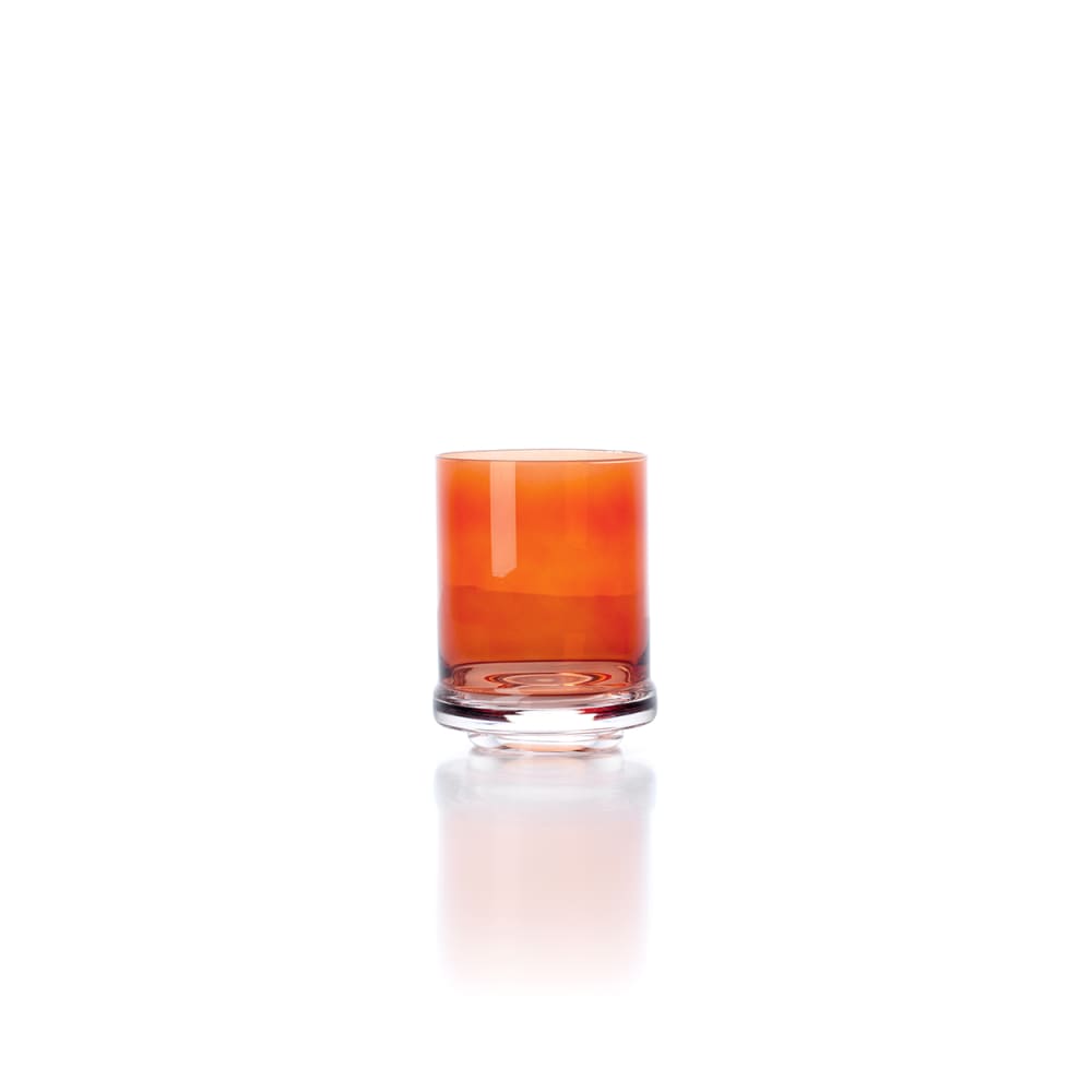 Verre en verre orange 8,8x8,8x10,4cm Verre en verre orange 8,8x8,8x10,4cm