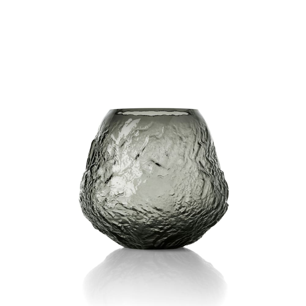 Vase verre noir 26,5x26,5x24cm