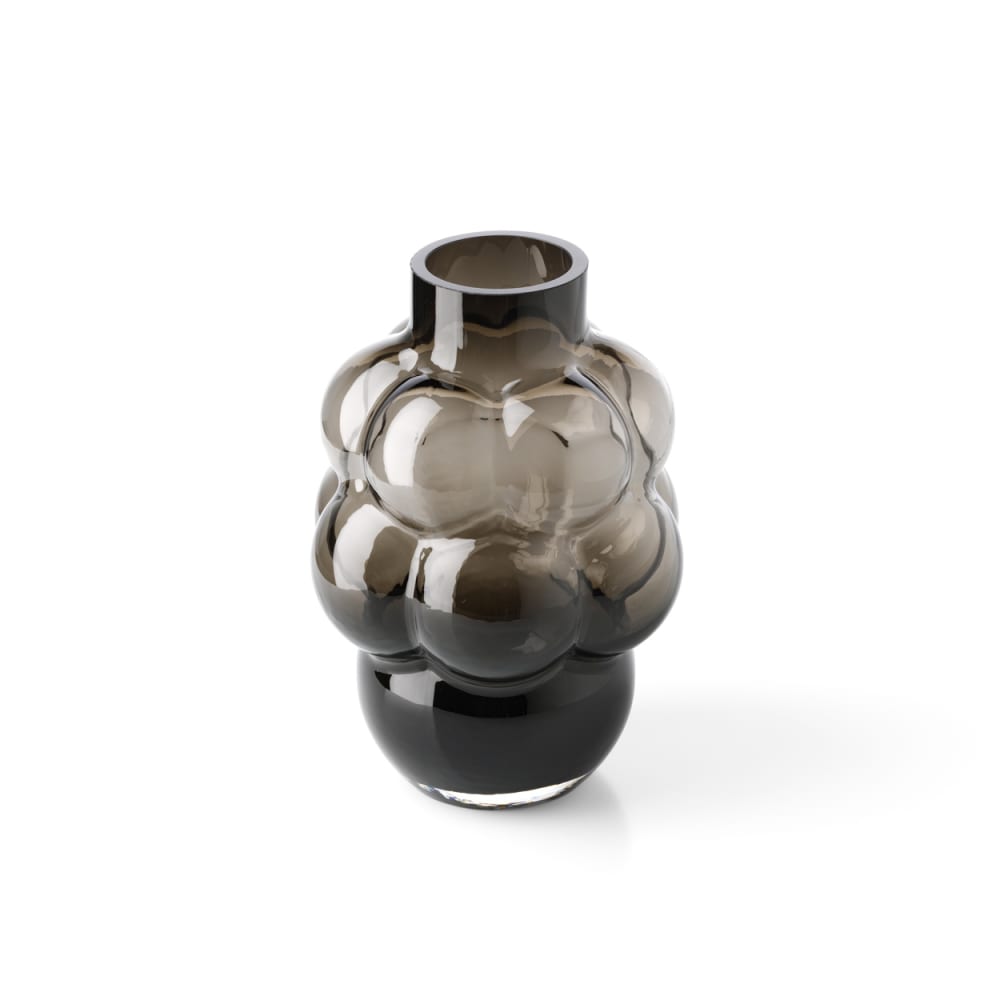 Vase aus recyceltem glas in dunkelen und grauer farbe, 18x18x25cm