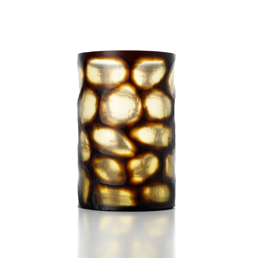 vase verre miel 24x24x35,5cm