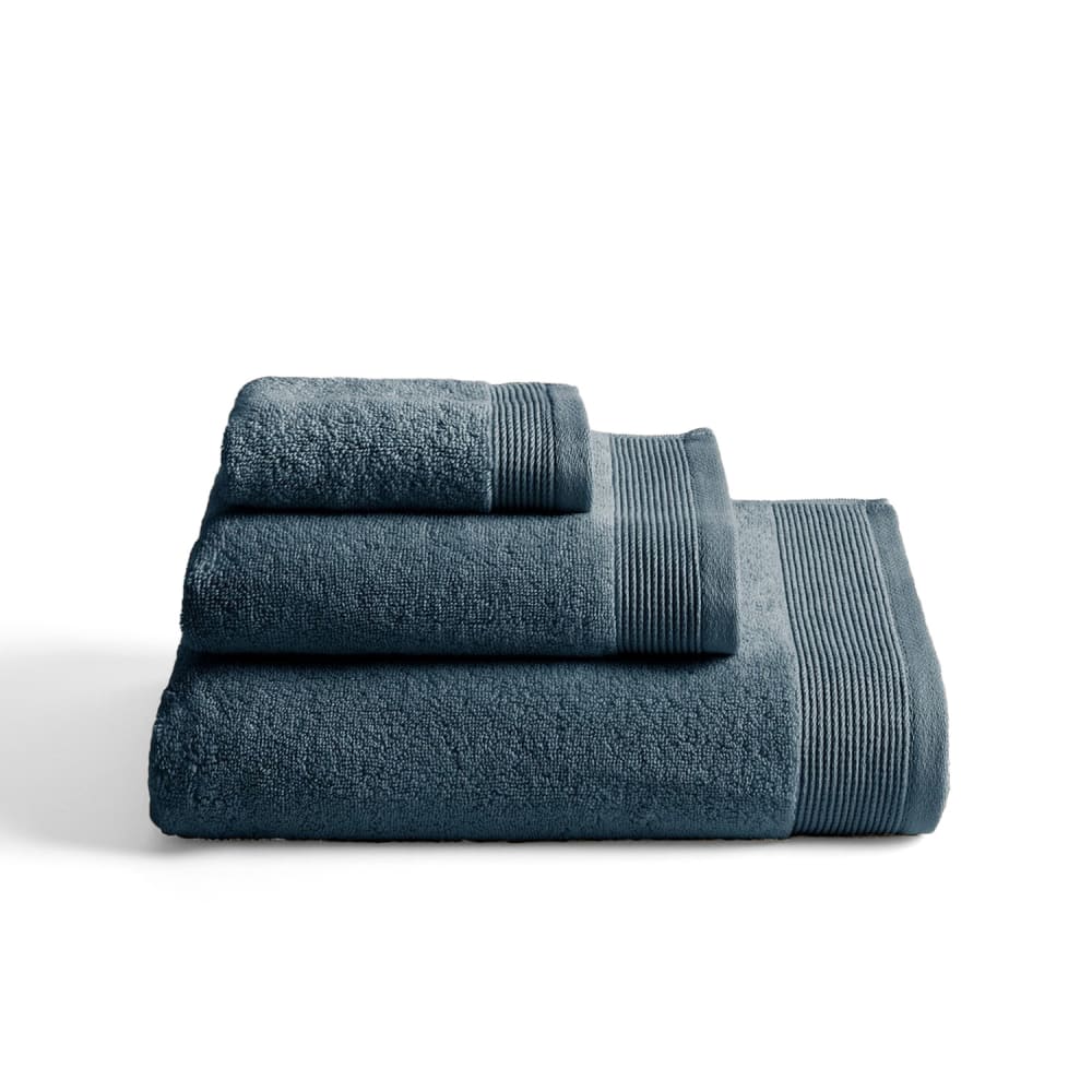 Boheme Set mit 3 Duschtüchern 600g denim(30x50+50x100+100x150)-Zero Twist style modern Blau Baumwolle