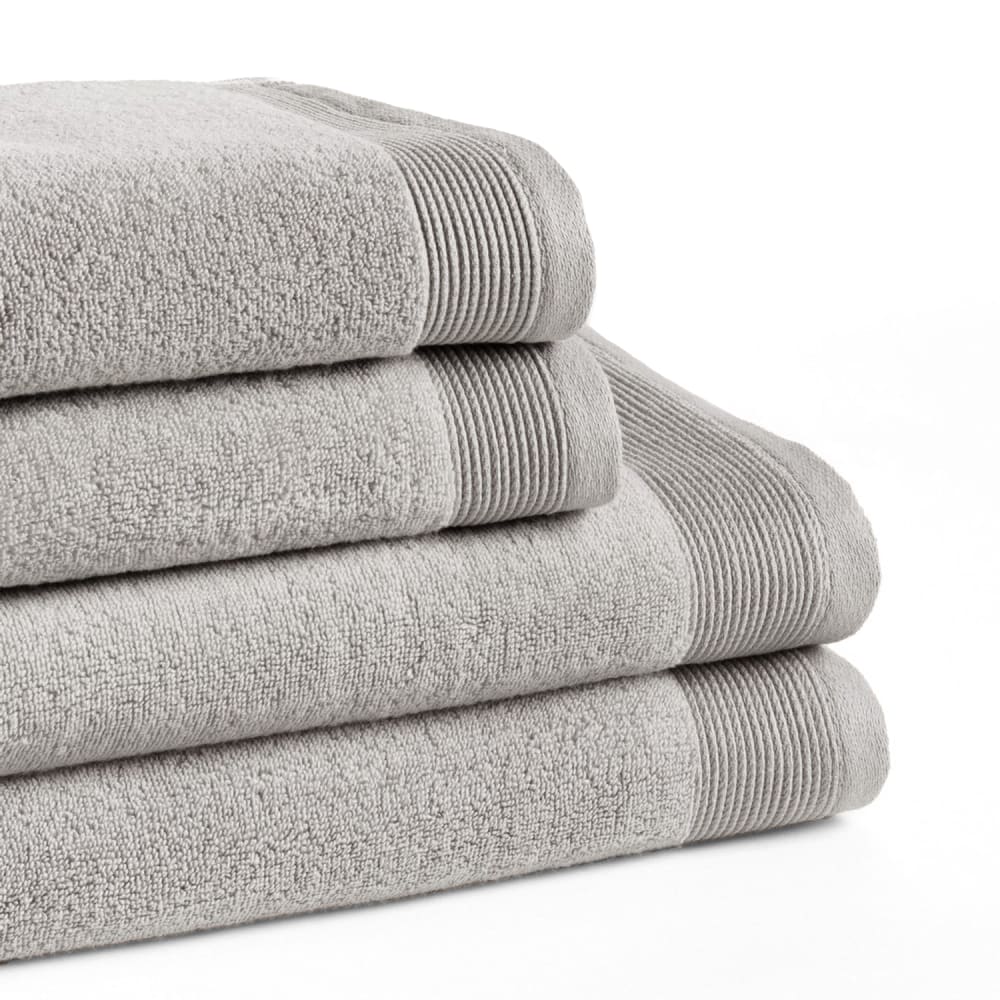Set mit 4 Duschtüchern 600g  hellgrau(50x100+70x140)-Zero Twist -