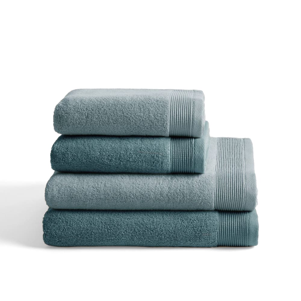 Boheme Set mit 4 Duschtüchern 600g teal-eisblau(50x100+70x140)-Zero Twist style modern Mehrfarbig Baumwolle