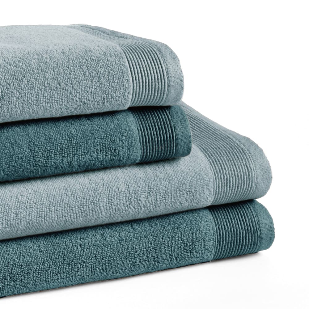 Set mit 4 Duschtüchern 600g teal-eisblau(50x100+70x140)-Zero