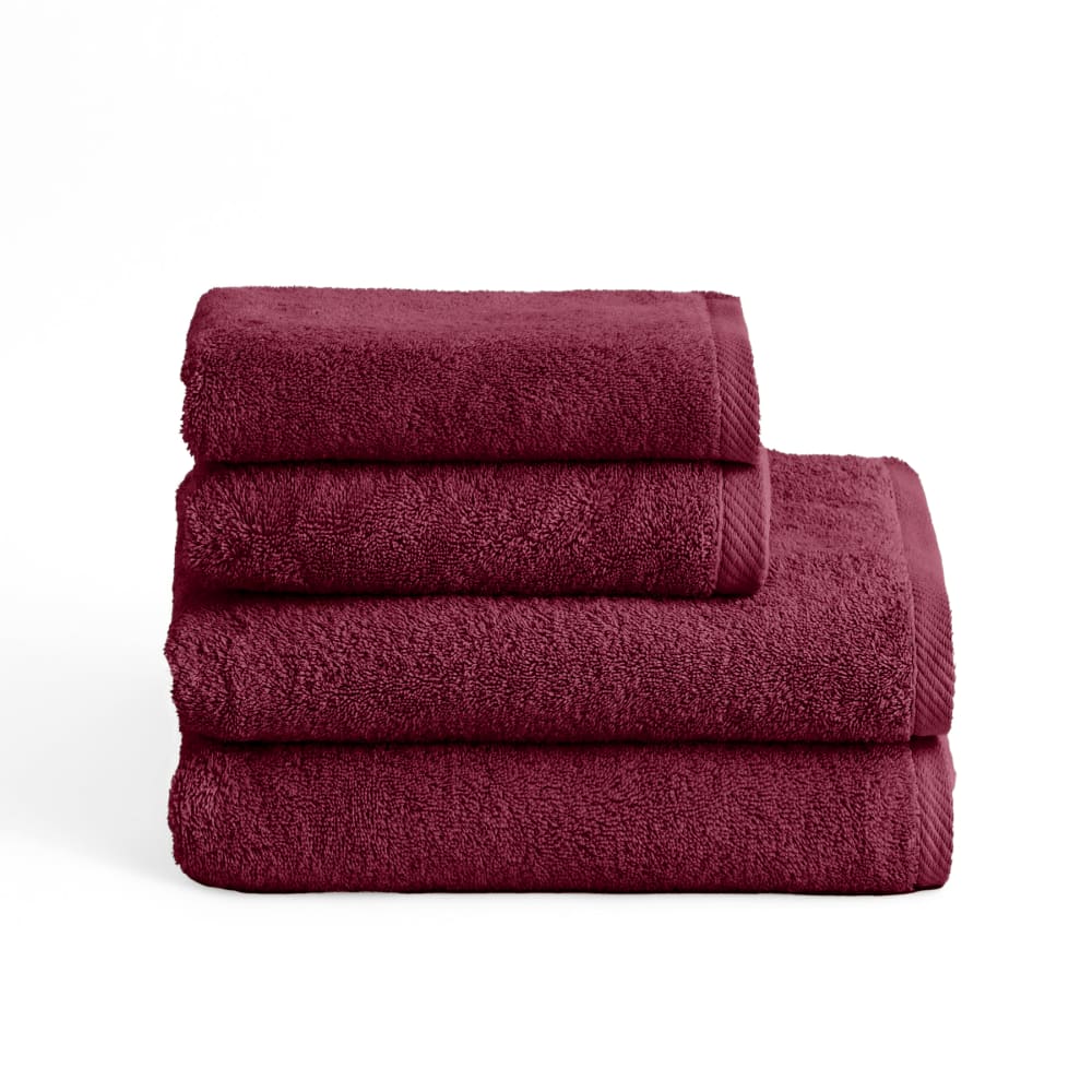 Boheme Set mit 4 Duschtüchern 600g purpur (50x100+70x140) style modern Violett Baumwolle