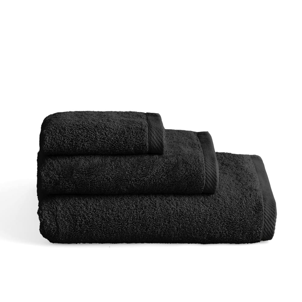 Boheme Set mit 3Badetücher aus 600g schwarz (30x50+50x100+70x140) style modern - Baumwolle