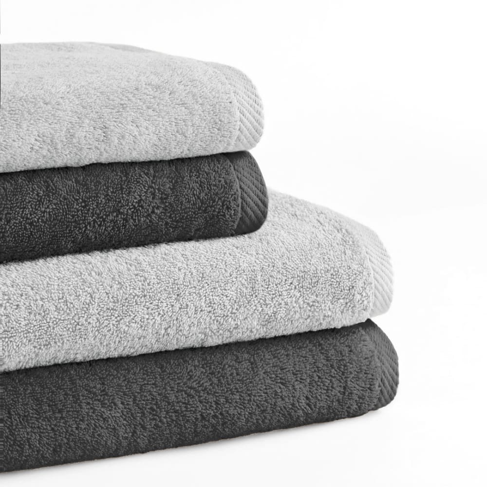 Set mit 4 Duschtüchern 600g perlmutt-anthrazit (50x100 +70x140) -