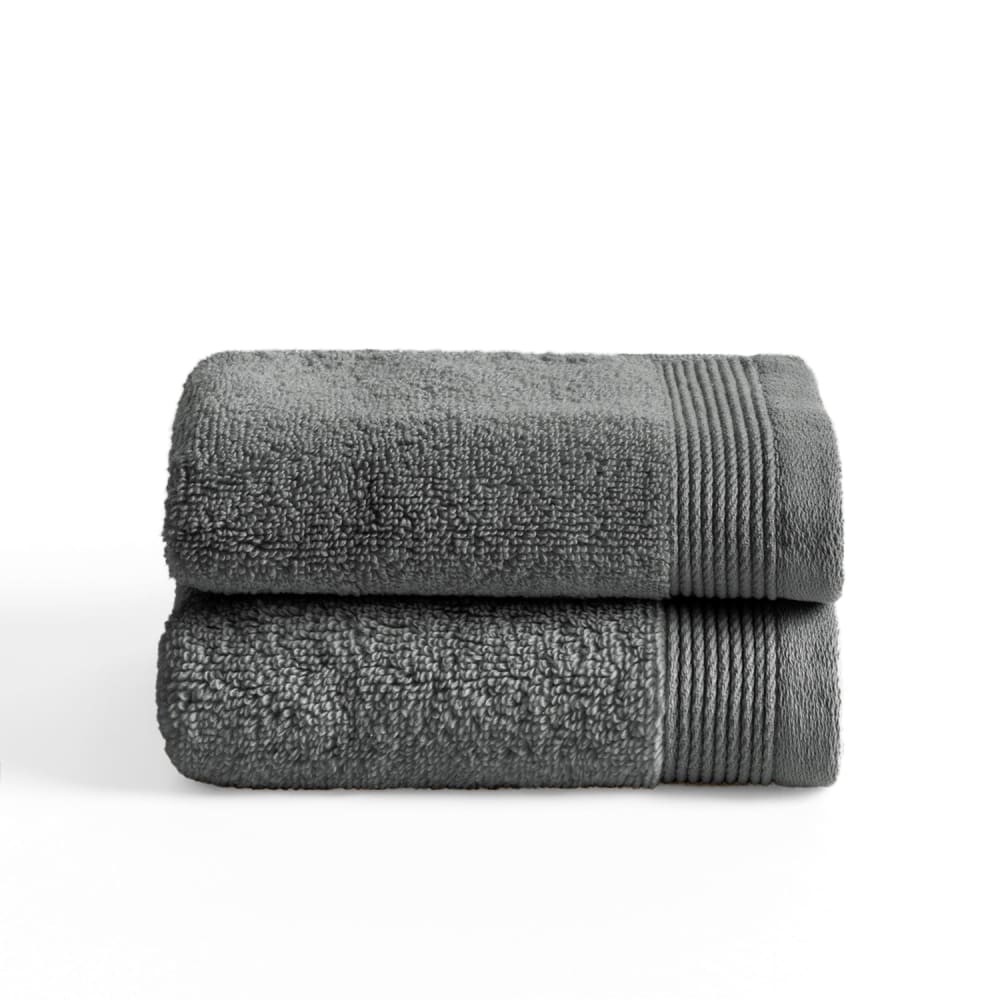 Boheme Set mit 2 Handtüchern 600g stahl(30x50)-Zero Twist style modern Grau Baumwolle